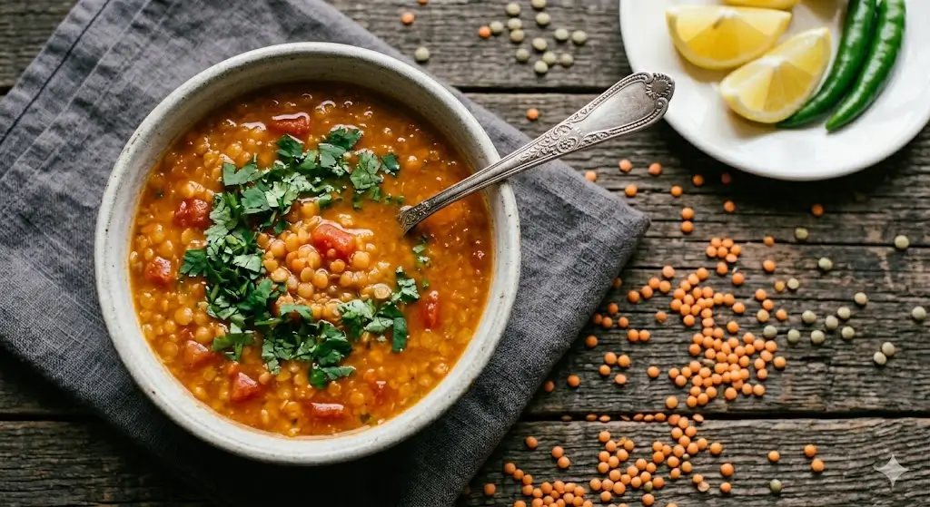 طريقة عمل شوربة العدس النباتية: وصفة صحية ومشبعة بخطوات سهلة