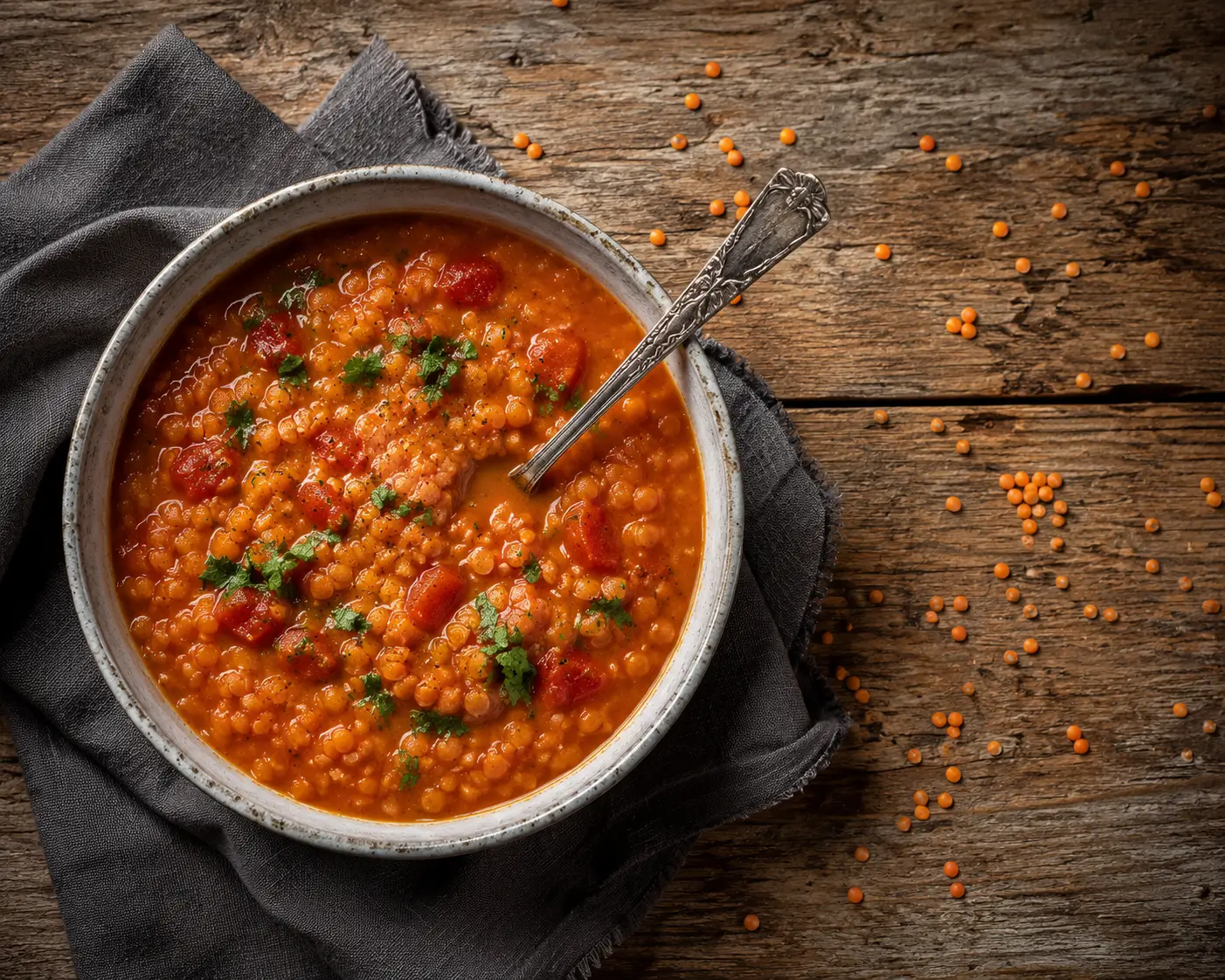 طريقة عمل شوربة العدس النباتية: وصفة صحية ومشبعة بخطوات سهلة