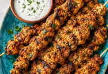 طريقة عمل شيش طاووق مشوي بالفرن بتتبيلة لذيذة